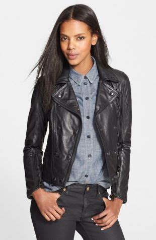 burberry brit isleigh leather moto jacket|Burberry 'isleigh' Lambskin Leather Jacket In Black .